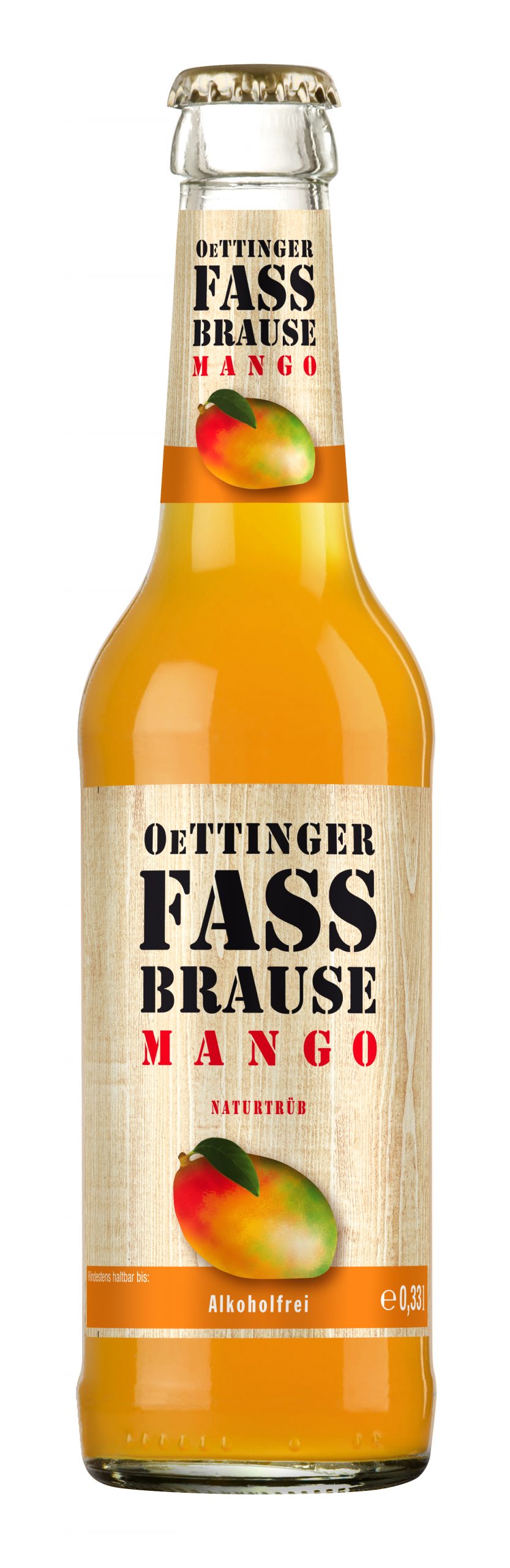 Oettinger Fassbrause Mango 24x0,33l Mehrweg Glas